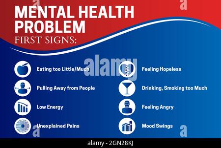 Problemi di salute mentale prima segni Illustrazione Illustrazione Vettoriale