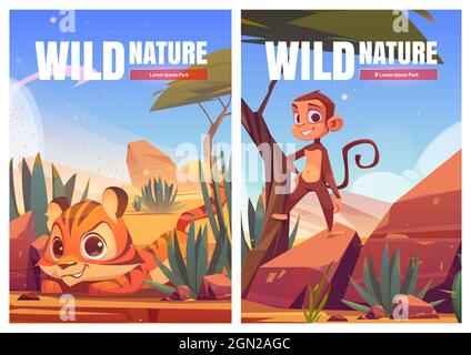 Zoo africano o Safari Animali per bambini clipart Immagine e Vettoriale -  Alamy