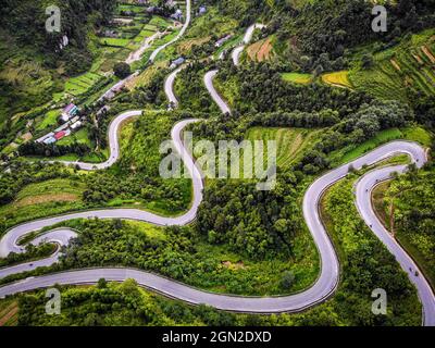 Terrazza di riso Hoang su Phi nella provincia di ha Giang nel nord del Vietnam Foto Stock