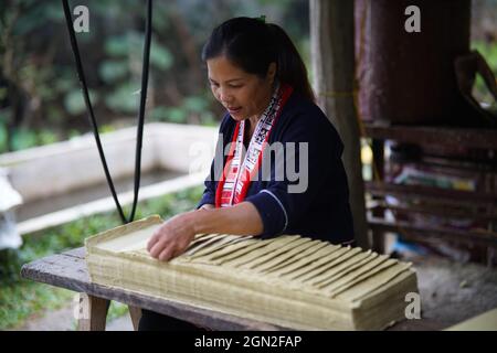 Vita quotidiana nella provincia di ha Giang nel nord del Vietnam Foto Stock