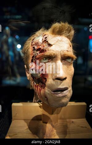 Mostra di effetti speciali del film The Terminator all'Academy Museum of Motion Pictures, Los Angeles, California Foto Stock