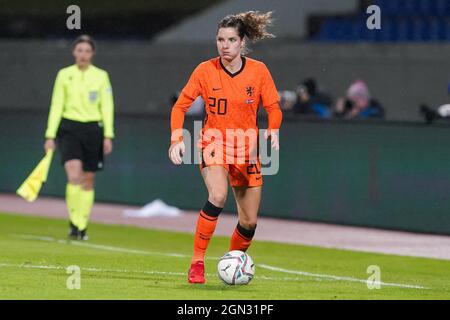 REYKJAVIK, ISLANDA - SETTEMBRE 21: Dominique Janssen dei Paesi Bassi durante la gara di qualificazione del Gruppo C della Coppa del mondo delle Donne FIFA 2023 tra Islanda e Paesi Bassi a Laugardalsvollur il 21 Settembre 2021 a Reykjavik, Islanda (Foto di Andre Weening/Orange Pictures) Foto Stock