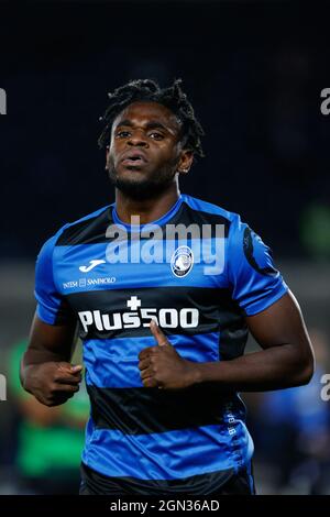 Bergamo, Italia. 21 settembre 2021. Duvan Zapata (Atalanta Bergamasca Calcio) durante Atalanta BC vs US Sassuolo, Campionato Italiano di calcio A a Bergamo, Italia, Settembre 21 2021 Credit: Agenzia fotografica indipendente/Alamy Live News Foto Stock