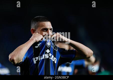 Bergamo, Italia. 21 settembre 2021. Merih Demiral (Atalanta Bergamasca Calcio) durante Atalanta BC vs US Sassuolo, Campionato Italiano di calcio a a Bergamo, Italia, Settembre 21 2021 Credit: Agenzia fotografica indipendente/Alamy Live News Foto Stock