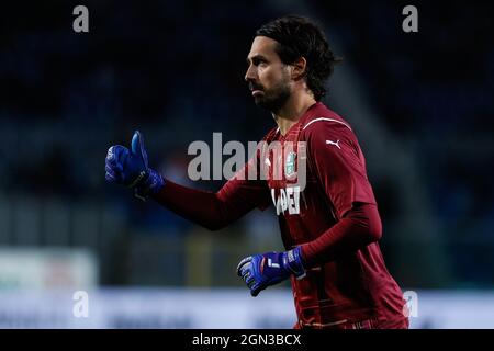 Bergamo, Italia. 21 settembre 2021. Andrea Consigli (USA Sassuolo) nel corso di Atalanta BC vs US Sassuolo, Campionato Italiano di calcio a a Bergamo, Italia, Settembre 21 2021 Credit: Independent Photo Agency/Alamy Live News Foto Stock