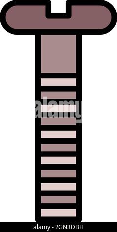 Icona della vite micro. Profilo micro vite vettore icona colore piatto isolato Illustrazione Vettoriale