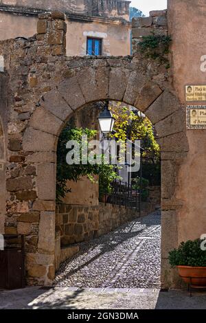 Vila Vella, centro storico, Tossa de Mar, Costa Brava, Girona, Catalogna, Spagna. Foto Stock