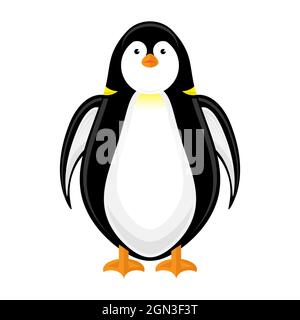 Icona Pinguino carino isolato su sfondo bianco Foto Stock