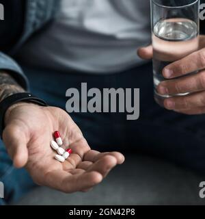 Antidolorifici, antidepressivi, pazienti affetti da dolore Foto Stock