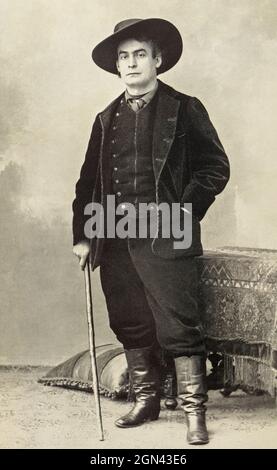 Aristide Bruant, 1851 - 1925. Artista francese di cabaret e proprietario di nightclub in cartelloni di Henri Toulouse-Lautrec, 1864 - 1901, artista post-impressionista francese. Foto Stock