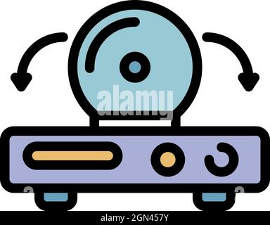 Icona della console video. Icona vettoriale della console video outline con colore piatto isolato Illustrazione Vettoriale