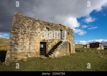 Black Middens bastle, Tarset, Northumberland, Regno Unito Foto Stock