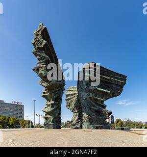 Un'immagine del Monumento dei ribelli silesiani, a Katowice. Foto Stock