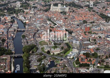 Vista aerea del centro di York Foto Stock