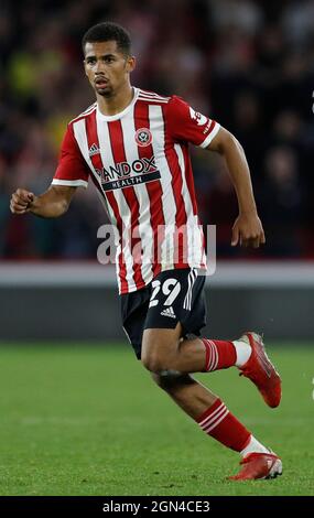 Sheffield, Inghilterra, 21 settembre 2021. Lliman Ndiaye of Sheffield Utd durante la partita della Carabao Cup a Bramall Lane, Sheffield. Il credito dell'immagine dovrebbe leggere: Darren Staples / Sportimage Credit: Sportimage/Alamy Live News Foto Stock