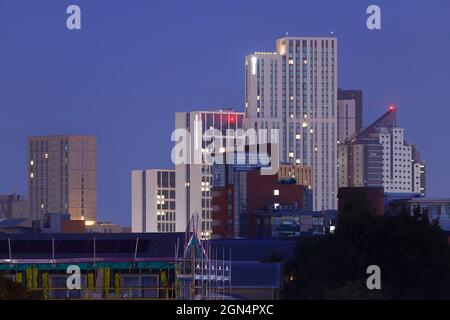 Gruppo Arena Quarter di edifici per studenti nel centro di Leeds. Foto Stock