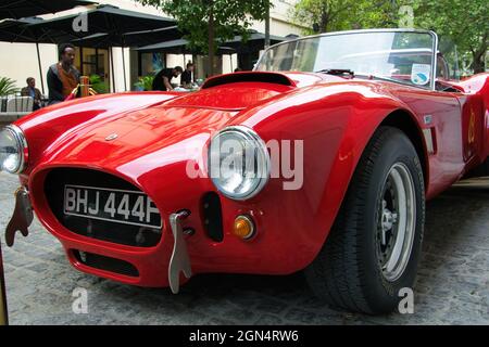 Shelby Cobra il mito .Red 1965 Shelby Cobra. Leggenda dell'auto Foto Stock