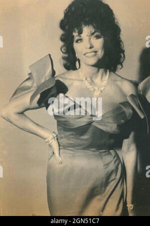 Attrice inglese Joan Collins, 1989 Foto Stock