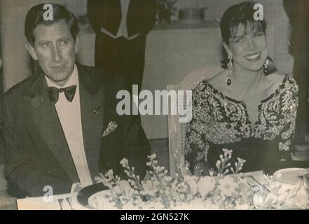 Il principe britannico Carlo d'Inghilterra e la principessa Caroline di Monaco, 1989 Foto Stock