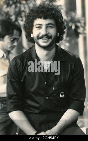 Massimo Giuliani, attore italiano della voce, anni '80 Foto Stock