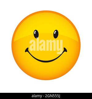 Icona Creative Smile, Holiday 3D web sign. Logo vettore emoticon sorridente. Felice giorno del sorriso del mondo, felice giorno di Emoji, giorno delle lane congrats. Astratto isolato Illustrazione Vettoriale