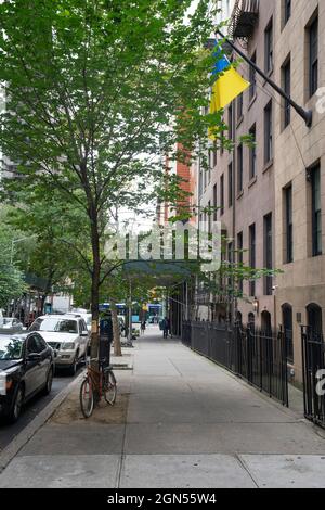 New York, Stati Uniti. 22 settembre 2021. Consolato Generale dell'Ucraina a New York esterno 22 settembre 2021 credito: Brian Buckley/Alamy Live News Foto Stock