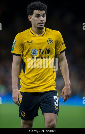Wolverhampton, Regno Unito. 22 settembre 2021; Molineux Stadium, Wolverhampton, West Midlands, Inghilterra; EFL Cup Football, Wolverhampton Wanderers versus Tottenham Hotspur; Rayan Ait Nouri di Wolverhampton Wanderers durante la partita Credit: Action Plus Sports Images/Alamy Live News Foto Stock