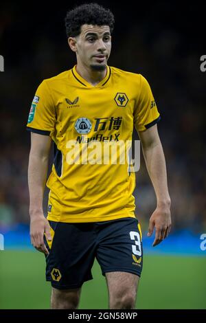 Wolverhampton, Regno Unito. 22 settembre 2021; Molineux Stadium, Wolverhampton, West Midlands, Inghilterra; EFL Cup Football, Wolverhampton Wanderers versus Tottenham Hotspur; Rayan Ait Nouri di Wolverhampton Wanderers durante la partita Credit: Action Plus Sports Images/Alamy Live News Foto Stock