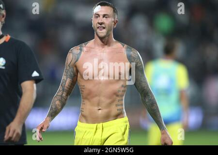 L'italiano di Juventus inoltra Federico Bernardeschi durante la serie Una partita di calcio tra Spezia e Juventus allo Stadio Alberto Picco, la Spezia, Italia, il 22 2021 settembre. Foto Stock