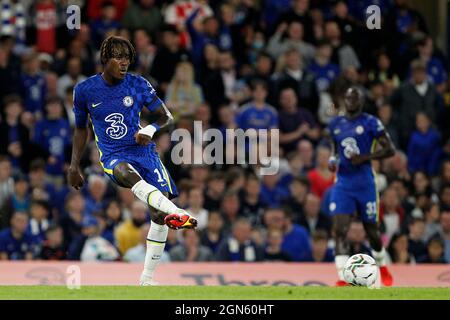 Londra, Regno Unito. 22 settembre 2021. Durante la terza partita di Coppa EFL Carabao tra Chelsea e Aston Villa a Stamford Bridge, Londra, Inghilterra, il 22 settembre 2021. Foto di Carlton Myrie. Solo per uso editoriale, licenza richiesta per uso commerciale. Nessun utilizzo nelle scommesse, nei giochi o nelle pubblicazioni di un singolo club/campionato/giocatore. Credit: UK Sports Pics Ltd/Alamy Live News Foto Stock