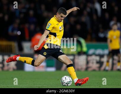Wolverhampton, Inghilterra, 22 settembre 2021. Conor Coady di Wolverhampton Wanderers durante la partita di Coppa Carabao a Molineux, Wolverhampton. Il credito dell'immagine dovrebbe leggere: Darren Staples / Sportimage Credit: Sportimage/Alamy Live News Foto Stock