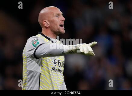 Wolverhampton, Inghilterra, 22 settembre 2021. John Ruddy di Wolverhampton Wanderers durante la partita della Carabao Cup a Molineux, Wolverhampton. Il credito dell'immagine dovrebbe leggere: Darren Staples / Sportimage Credit: Sportimage/Alamy Live News Foto Stock