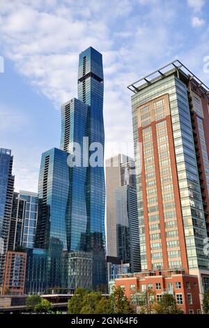 Chicago, Illinois, Stati Uniti. Il St. Regis Chicago, ex Wanda Vista Tower e conosciuto anche come Vista Tower) si sviluppa su 101 piani. Foto Stock