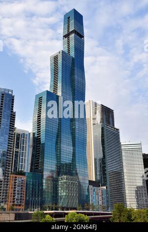 Chicago, Illinois, Stati Uniti. Il St. Regis Chicago, ex Wanda Vista Tower e conosciuto anche come Vista Tower) si sviluppa su 101 piani. Foto Stock