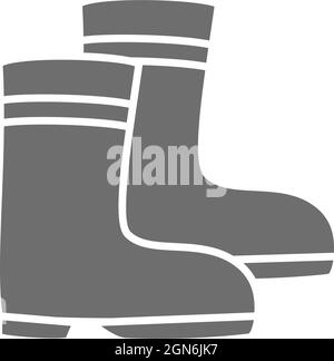 Icona grigia dei parapolvere in gomma. Isolato su sfondo bianco Illustrazione Vettoriale