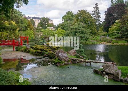 Castello di Colbert, Maulevrier Oriental Park (il più grande giardino giapponese in Europa), Maulevrier, Maine-et-Loire (49), Pays de la Loire regione, Francia Foto Stock