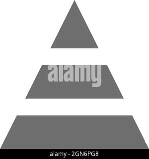 Icona grigia del grafico triangolare. Isolato su sfondo bianco Illustrazione Vettoriale