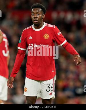 Manchester, Inghilterra, 22 settembre 2021. Anthony Elanga del Manchester United durante la partita della Carabao Cup a Old Trafford, Manchester. Il credito d'immagine dovrebbe leggere: Andrew Yates / Sportimage Credit: Sportimage/Alamy Live News Foto Stock