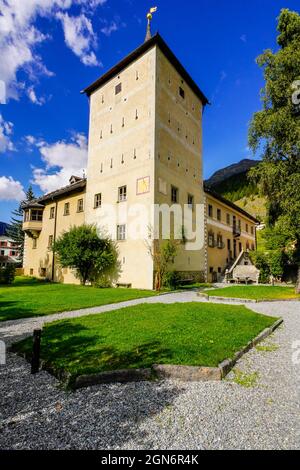 Il Castello di Planta-Wildenberg è un patrimonio svizzero di rilevanza nazionale. Cantone di Graubünden/Grigioni, Svizzera. Castello è un castello nel munic Foto Stock