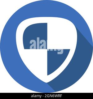 Sicurezza delle icone - stile Long Shadow - illustrazione semplice, tratto modificabile, vettore modello di disegno, ideale per stampe, poster, pubblicità, annuncio Illustrazione Vettoriale