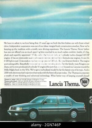 Annuncio vintage di Lancia Thema 1970 1980 Foto Stock