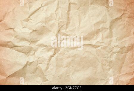 Sfondo carta vecchio. Vecchia carta annata piegata, vecchia carta sgualcita, vecchia superficie di carta Foto Stock
