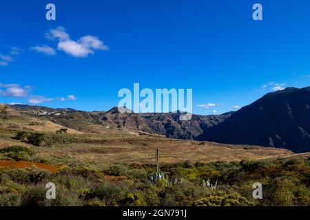 Paisaje de los Llanos de Samarrita en la isla de Gran Canaria Foto Stock