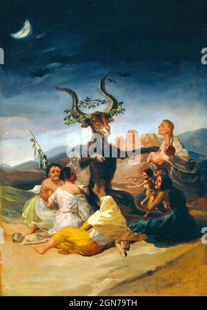 Opere d'arte di Francisco de Goya - Witches Sabbath - 1798 Foto Stock