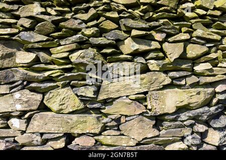 Muro di pietra a secco muro di pietra a secco Inghilterra GB UK Europe Foto Stock