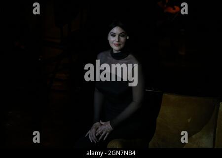 Monica Bellucci esegue il monologo 'aria Callas: Lettres & Memoires' di Tom Volf sul palco dell'antico teatro Erode Atticus Odeon. Foto Stock