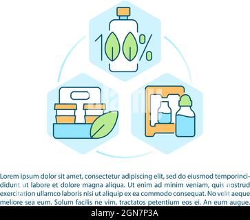 Icone della linea di concetto Food in Organic package con testo Illustrazione Vettoriale