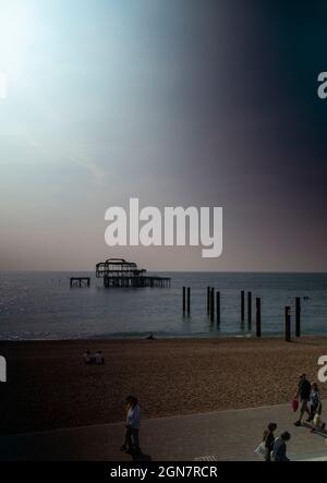 Brighton, Sussex, Inghilterra. UK, Tuesday, 21/09/2021, General views, West Beach Area, [Credito obbligatorio: Pete SPURRIER]. Foto Stock