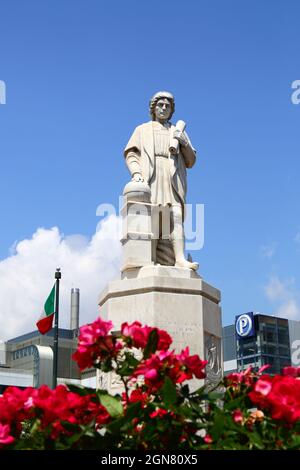 Statua di Cristoforo Colombo a Columbus Park, Inner Harbor, Baltimora, Maryland, USA Foto Stock