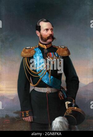 Imperatore Alessandro II di Russia (1818-1881) di Georg von Bothmann, olio su tela, 1872 Foto Stock